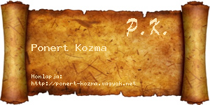 Ponert Kozma névjegykártya